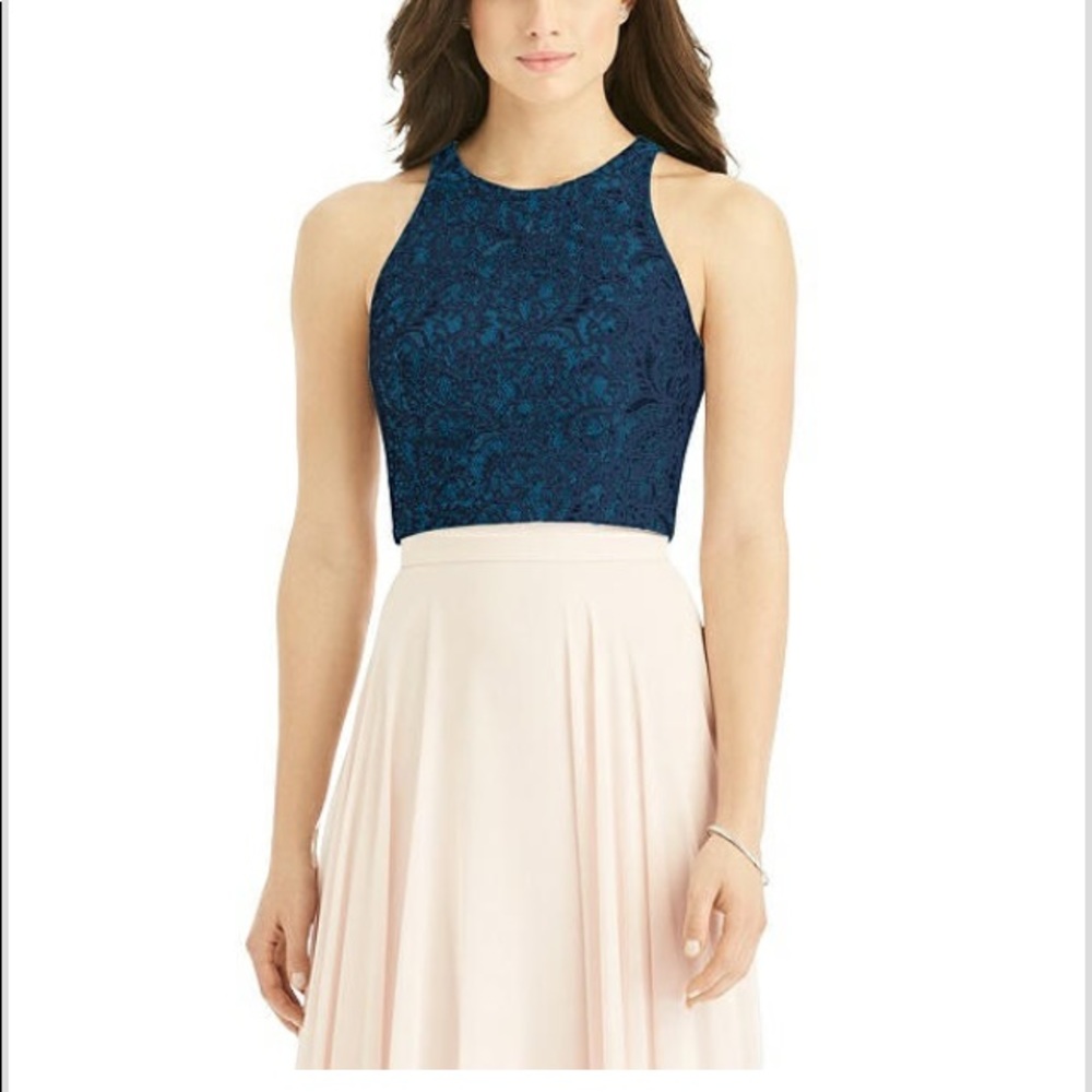 Sleeveless Lace Top in Midnight Blue